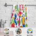 thumbnail image 4 of Summer Tropical Birds Kitchen Hand Towels 2 PCS, Jungle Palm Leaves Fingertip Bath Towels Ultra Soft and Highly Absorbent, Decorative Face Towels Dish Washcloths, 28.3"x14.4", 4 of 4