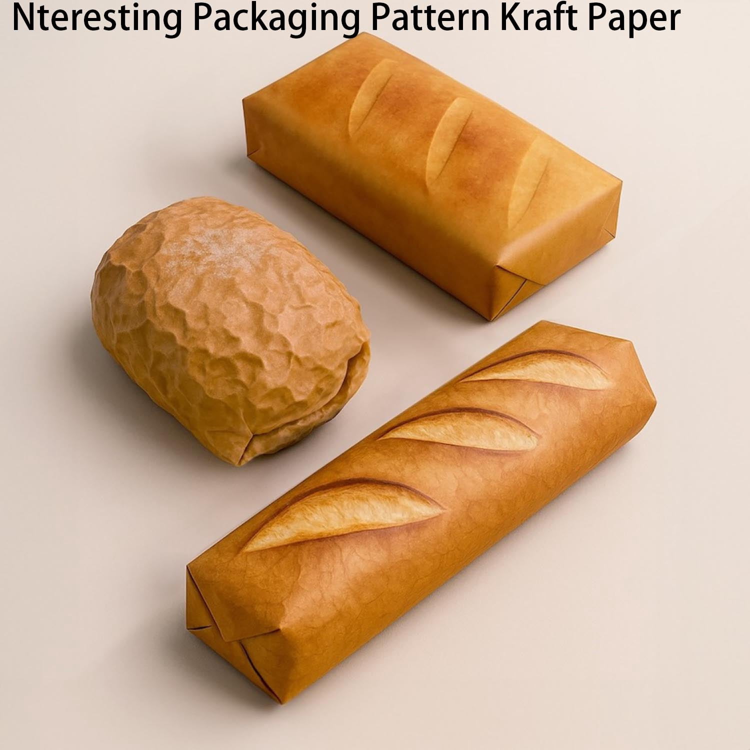 Bread Shape Gift Wrapping Paper, Nteresting Packaging Pattern Kraft Paper, Rustic Bread, Baguette, And Toast Designs, Oil-Resistant And Tear-Resistant Kitchen Supplies for DIY, Party 42PCS