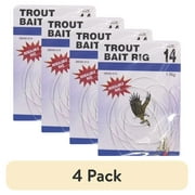 (4 pack) Eagle Claw Trout Sinker Bait Rig, Gold, Size 14