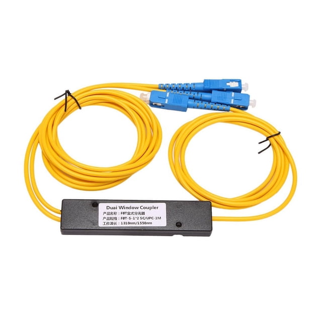 Divisor de fibra óptica monomodo Ftth SC UPC 1X2 Plc y acoplador óptico Fbt