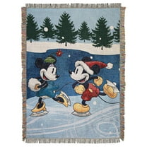 Northwest Mickey Mouse Woven Tapestry Throw Blanket, 48" x 60", Winter Skate