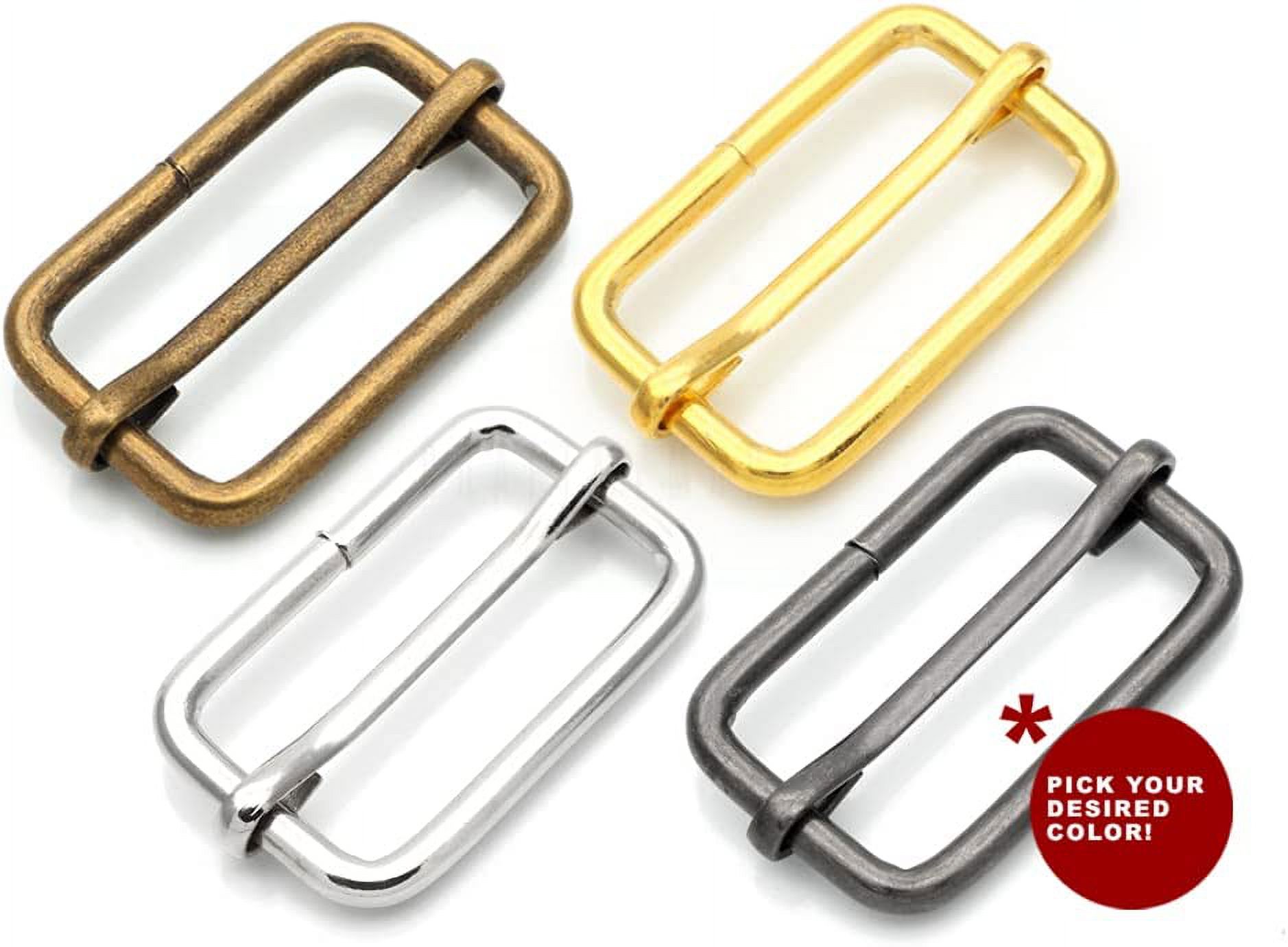 CRAFTME STUDIO 1-1/2 Inch Triglide Slider Belt Keeper with Movable Bar Strap Adjuster, Rectangle Purse and Bag Webbing Hardware, 10 PCS (Antique Brass)