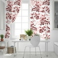 thumbnail image 5 of Fsddascl Red Botanical Blackout Curtains for Bedroom/Living Room, Thermal Insulated Kitchen Curtains, Vintage Nature Flower Floral Grommet Darkening Window Treatment Drapes 52"x45"x2, 5 of 8