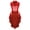 Red, variant on Women Fully Lined Short Coats Shiny Metallic Vest Silver M