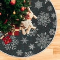 thumbnail image 5 of FMSHPON New Year Christmas Snowflakes Xmas Christmas Tree Skirt Stand Mat for Holiday Party Decoration Indoor Outdoor 48 inches, 5 of 6