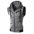 thumbnail image 2 of Joernso Color Block Summer Sports Men Zipper Sleeveless Fitness Hoodies Hooded Vest, 2 of 4