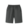 thumbnail image 5 of DJDLJWCJ Boys School Uniform Shorts with Pocket Solid Color Elastic Waist Athletic Shorts for Boys Summer Shorts Dark Gray Size 11, 5 of 10