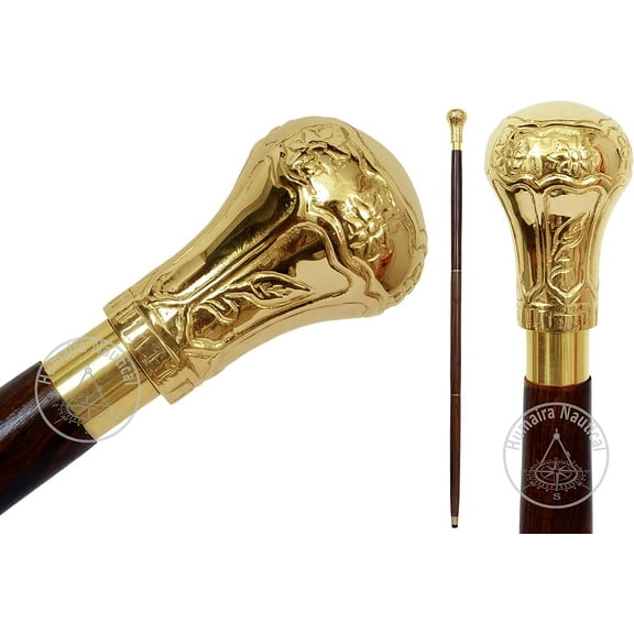 Riyex Canes Replica of Bat Masterson Brass Knob Handle Walking Cane