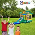 thumbnail image 6 of Pogo Bounce House Water Slide and Splash Pool with Blower, Tropical Jungle Kids Inflatable Jumper, 6 of 8