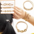 thumbnail image 4 of piezas pulsera lazos para el cabello con lazos elásticos beige para el cabello pulsera con oro Me, 4 of 5