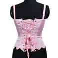 thumbnail image 4 of Women's Satin Plain Pure Bustier Top Burlesque Basque Shaper Boned Corset Plus Size Bridal Lingerie Lace up Overbust Ladies Gothic Casual Elegant Corsets Size SX-3XL, 4 of 7
