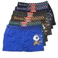 thumbnail image 2 of 6-Pack Boy's Seamless Boxer Briefs, Soccer Design, Multi-Colors, L, 2 of 3