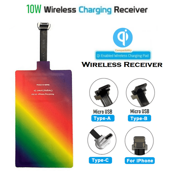 5W/10W Qi Wireless Charger Receiver Import Chip Coil For iOS Apple Lightning iPhone 5 6 7 Android Micro USB XiaoMi Nokia Sony HTC LG Google Ty