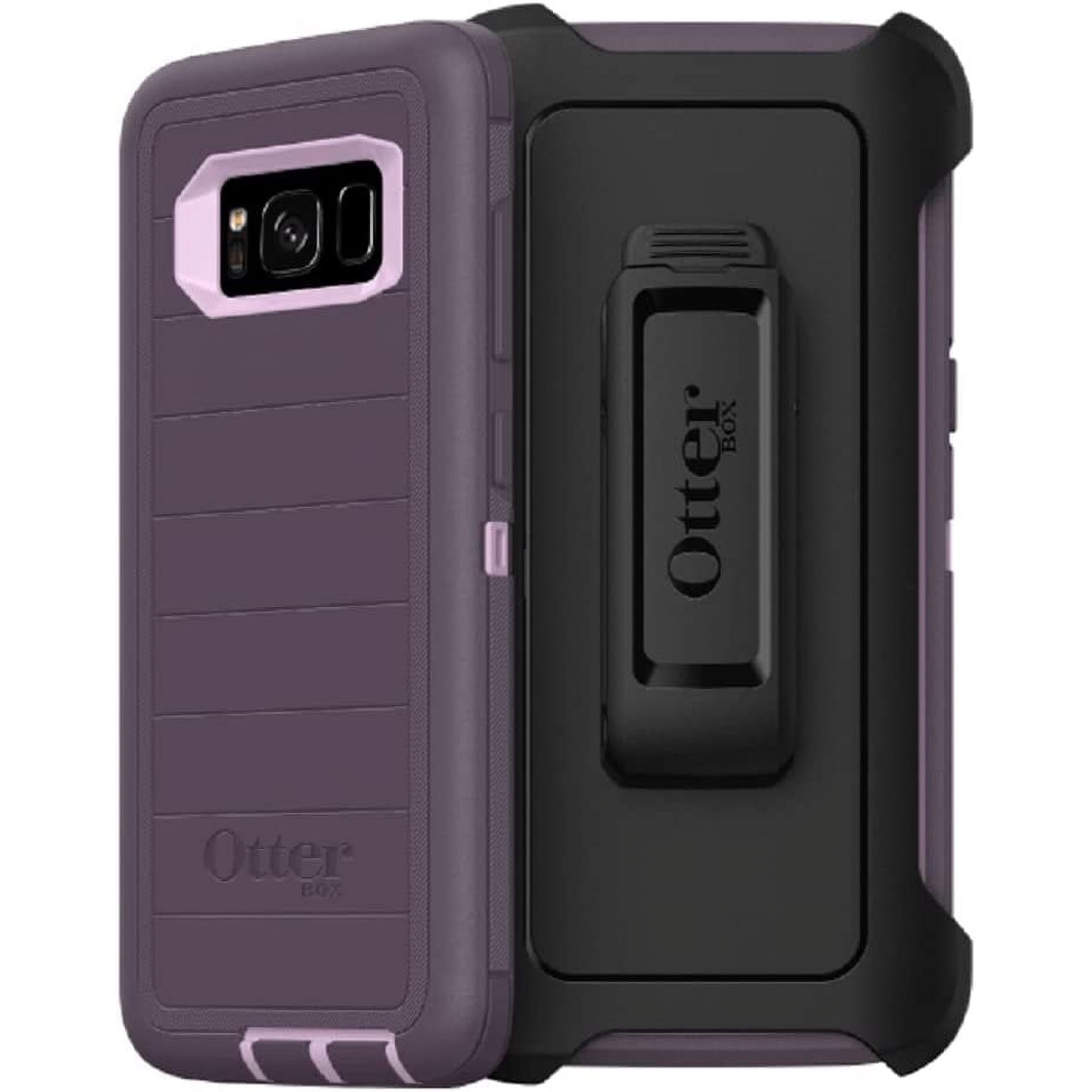 OtterBox Defender Series Case for Samsung Galaxy S8 Only - Not Compatible with S8+ / Note8 Models - Holster Clip Included - Microbial Defense Protection - Non-Retail Packaging - Purple
