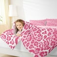 thumbnail image 4 of jejeloiu Leopard Print Bedding Comforter Set,Western Cowgirl Twin Comforter Sets,Pink White Bedding Set For Girls Kids,Ultra Soft Home Decor Reversible,2 Pieces, 4 of 8