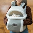 thumbnail image 4 of Huhudde Soft Plush Cat Backpack Carrier Dog Travel Bag Pet Winter Outdoor Carriers Bag, 4 of 19
