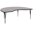 thumbnail image 1 of 48''W x 72''L Kidney Grey HP Laminate Activity Table - Height Adjustable Short Legs, 1 of 3
