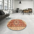 thumbnail image 4 of Ahgly Company Machine Washable Indoor Round Abstract Grapefruit Red Area Rugs, 6' Round, 4 of 7