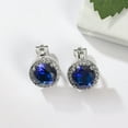 thumbnail image 4 of Lifetechs 6 Pair Ear Clips Blue Rhinestone Non-Pierced Anti-slip Round Short Ear Decoration Stainless Alloy Bride Wedding Ear Studs Lady Ear Accessory, 4 of 7
