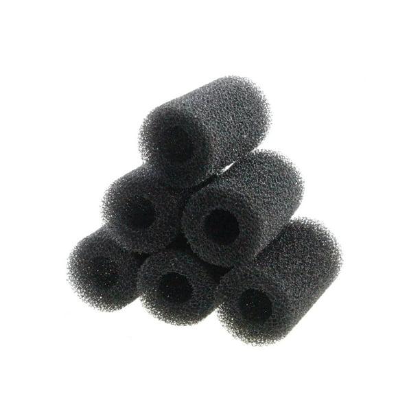 Paquete de 6 esponjas de prefiltro para acuario, camarones, freír, filtro de tanque de peces, entrada de 0,6 pulgadas, cubierta de espuma de repuesto