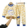 thumbnail image 4 of Caqnni Cute Baby Girl Clothes Long Sleeve Print Sweatshirt Top and Pants Set Toddler Girl Fall Outfits Loungewear 3 6 9 12 18 24 Months 2T 3T(Yellow,18-24 Months), 4 of 4