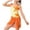 Orange., variant on Agkizg Girls Two Piece Swimsuit Set Print with Chest Pad Adjustable Strap Surf Swim Dress for Kids