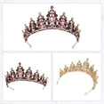 thumbnail image 6 of Unique Bargains Women Faux Crystal Queen Crowns Tiara Princess Rhinestone Tiaras Wedding Birthday Hair Accessories ["Crowns,Dark Gold Tone Pink"], 6 of 7
