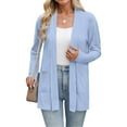thumbnail image 6 of VISALY Long Cardigans Trendy Cardigan Lightweight Cardigans Long Sleeve Thin Summer Cardigans Open Front Cardigan Fall Fashion Cardigan Lounge Cardigans Plus Size Cardigan Lightweight Light Blue Xxl, 6 of 7