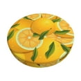 thumbnail image 2 of Xecao's Yellow Limes Print Stool Covers offer stylish, washable protection for PU round bar stools, perfect for home or commercial use., 2 of 7