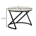 thumbnail image 5 of 24 Inch Accent Coffee Table- White Marble Top- C Base- Black Metal Finish, 5 of 5