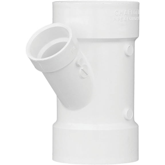 IPEX 192331L Pipe Wye, 3 x 3 x 1-1/2 in, Hub, PVC, White, SCH 40 Schedule