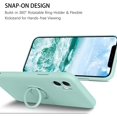 thumbnail image 4 of iPhone 11 Case, AmPm Liquid Silicone Soft Gel Rubber Slim Cover with Ring Kickstand |Car Mount Function,Shock Absorption Full Protective Anti-Scratch Case for iPhone 11, Light Green, 4 of 8