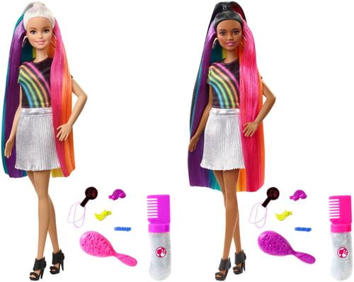 barbie rainbow sparkle hair walmart