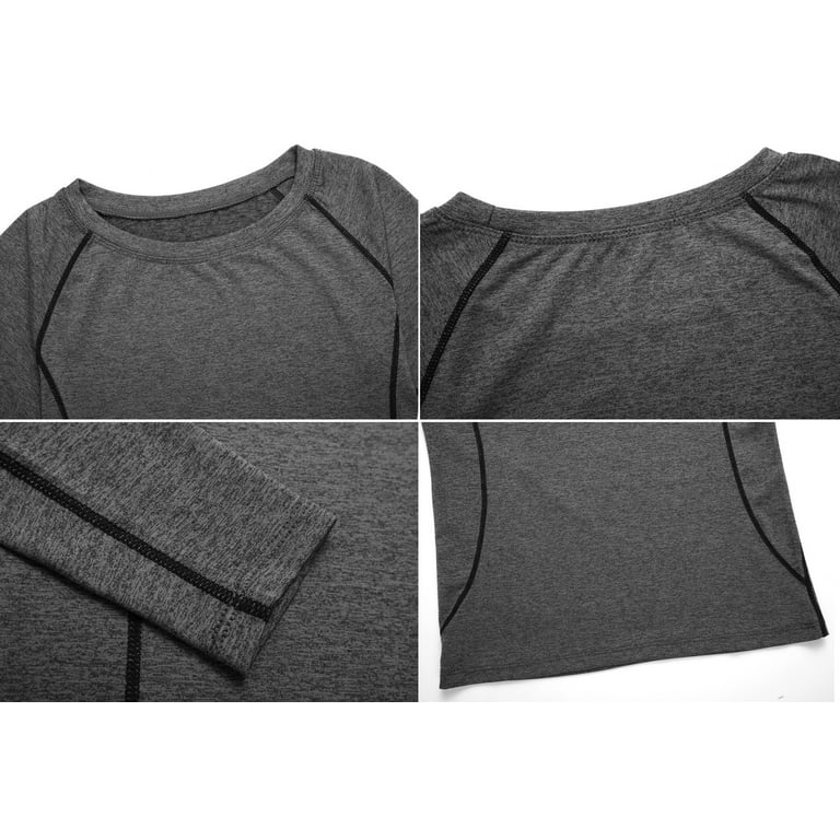 NELEUS Womens Athletic Compression Long Sleeve Yoga T Shirt Dry Fit 3  Pack,Black,US Size XL