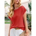 thumbnail image 2 of Short Sleeve Womens One Shoulder Sweater Tops Casual Loose Knit Going Out Shirt, 2 of 6