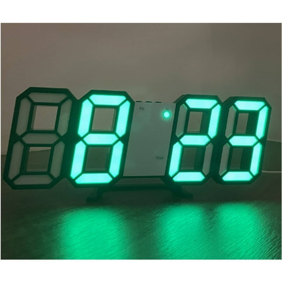 CCOCC Digital Clock,Adjustable Brightness Digital Calendar,LED Digital Wall Clock with Temperature Conversion,Voice-Controlled Digital Clock