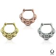 thumbnail image 1 of Septum Clicker 16G Tribal Pattern Design Surgical Steel Anodized - Sold Each, 1 of 1