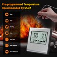 thumbnail image 4 of Gray Digital Meat Thermometer with 7 Meat Presets, High-Temp Alert, Countdown Timer & Magnetic Back – 0-300℃/32-572℉ Range, ±1℃ Accuracy, ABS Material, Includes Probe & Manual (AAA Battery Not, 4 of 6