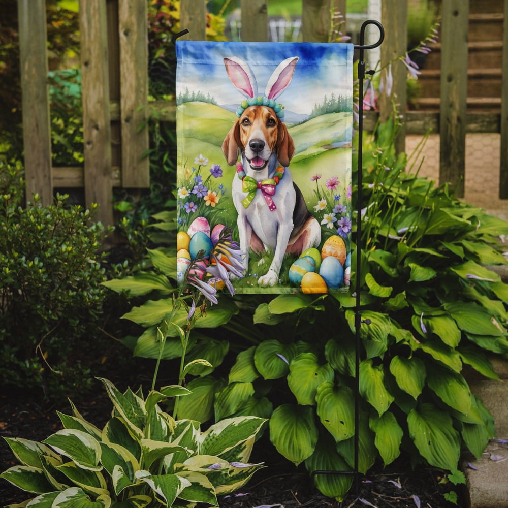 English Foxhound Easter Egg Hunt Garden Flag 11.25 in x 15.5 in