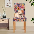 thumbnail image 4 of Yayeee 2 Pack Dining Chair Covers Stretch Parson Chairs Slipcovers Seat Protector, Art Buildings, 4 of 6