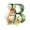B, variant on Ympkerial Rabbit Ornaments Assortment - Mini Bunny Letter Pendants with Floral Patterns for Easter and Spring Holiday Tree DIY Decoration Accents (P)