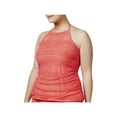thumbnail image 5 of Island Escape CORAL Plus Size Underwire High-Neck Tankini Swim Top, US 22W, 5 of 6