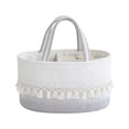 thumbnail image 1 of Birdeem Woven Storage Basket, Cotton Rope Toy Organizer and Diaper Caddy with Partition, Portable Handheld Decor, 1 of 7