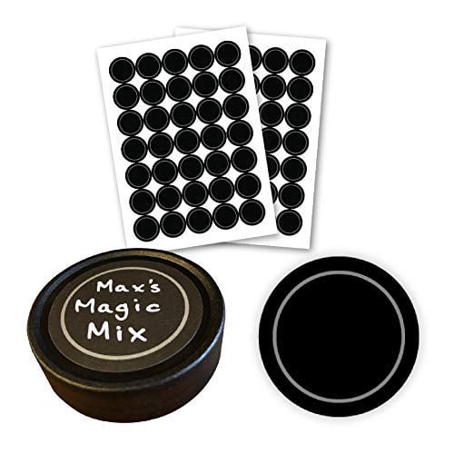 AllSpice 70 Black Water Resistant Round Spice Jar Labels Set 1.5 Blank Fits Penzeys and AllSpice Jars 