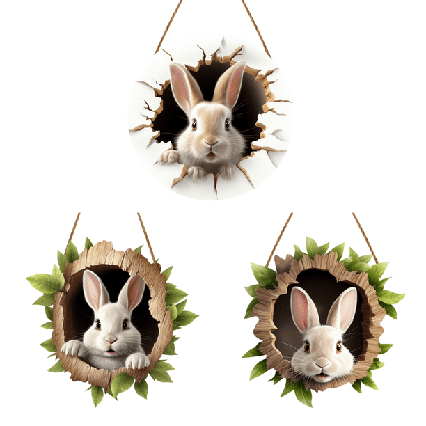Señal La Puerta Pascua Construcción Del Conejo Bienvenida (b)