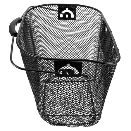 Toyvian Heavy Duty Bike Basket for Shopping Front Bicycle Basket Detachable Metal Black 1 Set