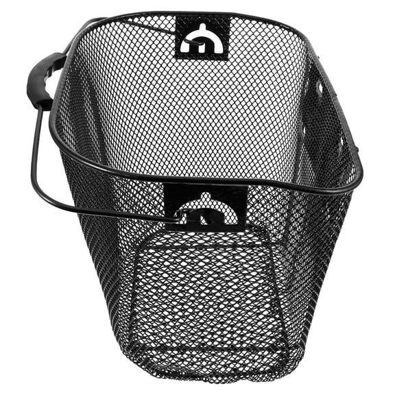 Toyvian Heavy Duty Bike Basket for Shopping Front Bicycle Basket Detachable Metal Black 1 Set