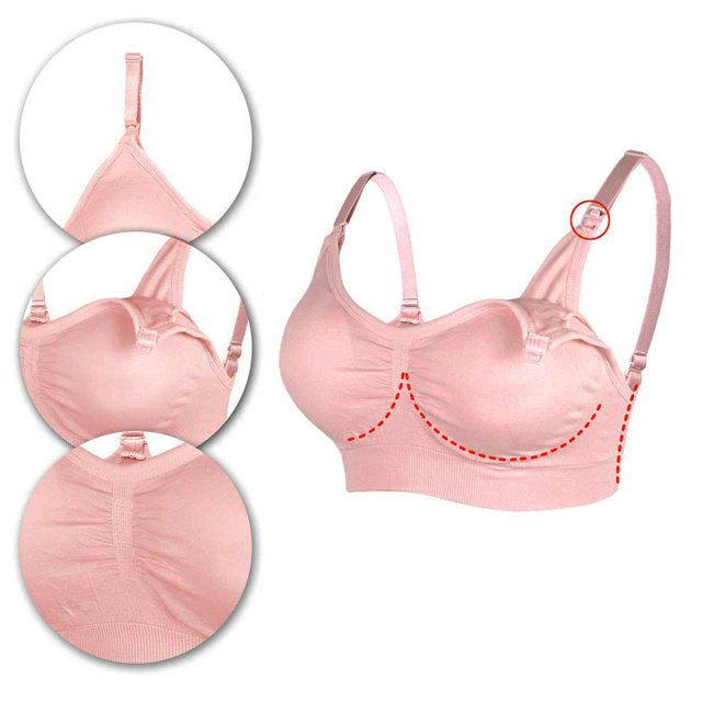 Sujetador de maternidad para mujeres embarazadas Ropa interior con botones abiertos para amamantar (Rosa M) Ndcxsfigh Para estrenar