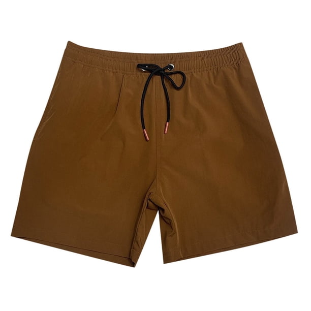 Pantalones de playa de nylon elástico en 4 direcciones para hombre - Pantalones cortos de baño holgados de talla grande con bolsillos - Cintura elástica transpirable para resorts costeros