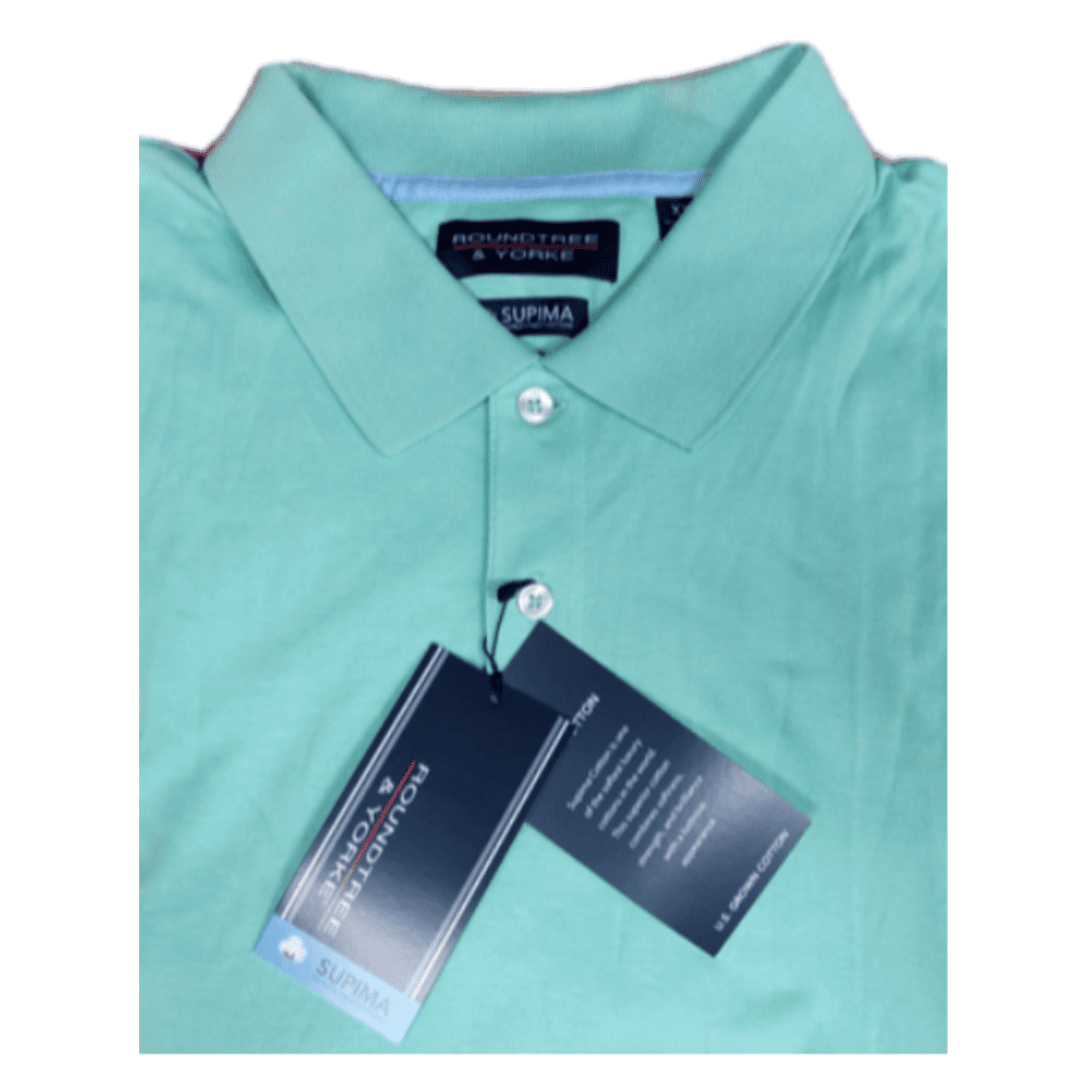 ROUNDTREE and YORKE Polo Shirt Solid Supima Cotton Mint Green - L ...
